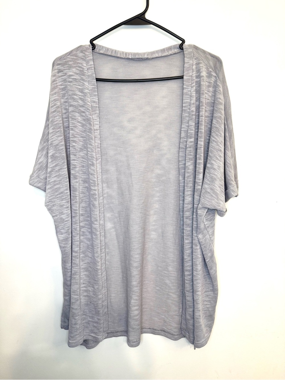It Light Gray Open-Front Short Sleeve Cardigan